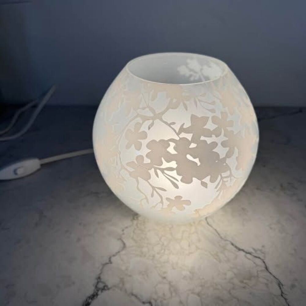 Frosted Glass Floral Accent Lamp